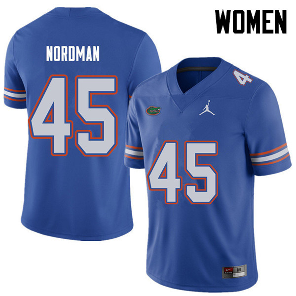 Jordan Brand Women #45 Charles Nordman Florida Gators College Football Jerseys Sale-Royal